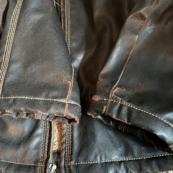 Columbia Sportswear Faux Leather Jacket Brown Large - Picture 12 of 12
